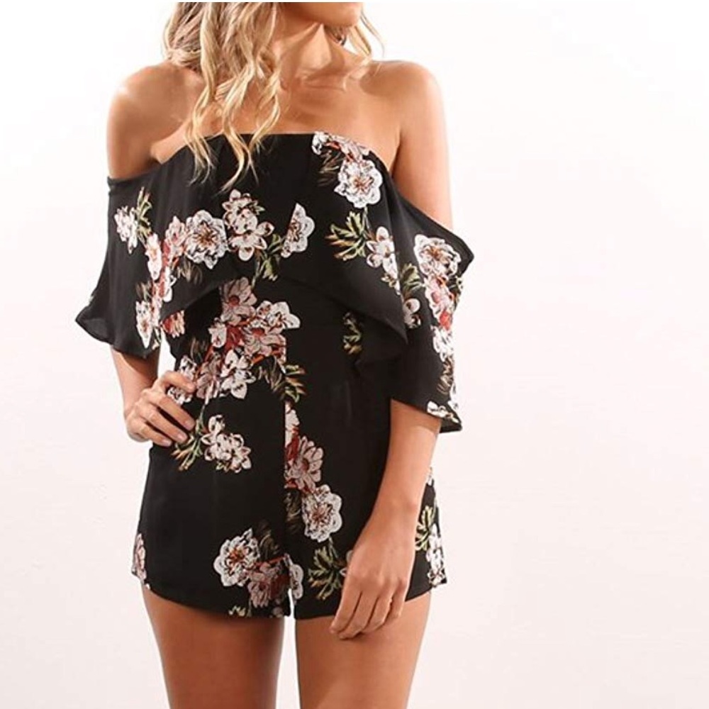 Beautiful black floral romper